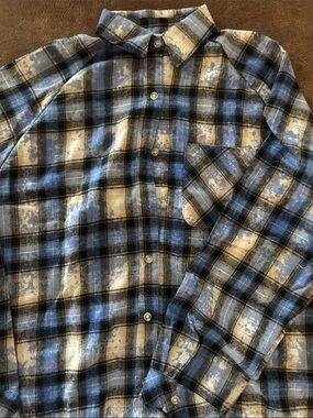 Classic Blue & Cream Plaid Button-Down Shirt